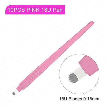 10PCS Microblading Disposable Pens — U18 0.18mm Microblade Tools for Eyebrow Permanent Makeup