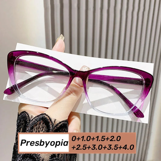 Fashion Cat Eye Reading Glasses – Luxury Anti-Blue Light Eyewear for Women & Men with Presbyopia