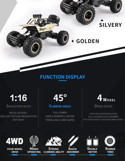 1:12 RC Off-Road 4WD Monster Truck – High-Speed 20Km/h All-Terrain Remote Control Car for Adults & Beginners