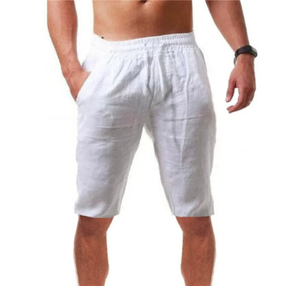 Men's Cotton Linen Shorts – Breathable Solid Color Summer Trousers, Fitness Streetwear S-3XL