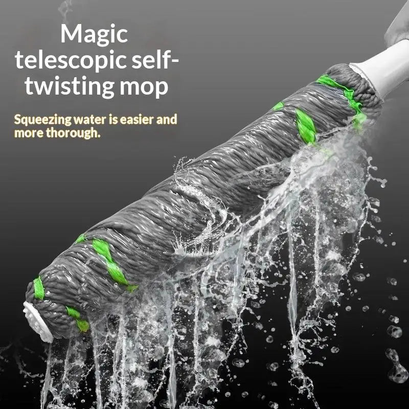 2-in-1 360° Self-Wringing Spin Mop – Dehydrated Twist Mop for Hands-Free Household Cleaning