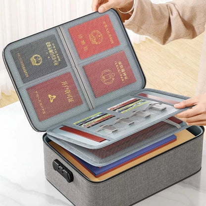 Multi-Layer ID Storage Bag with Combination Lock - Large Capacity, Portable & Classified Sturdy Wearable Storage
