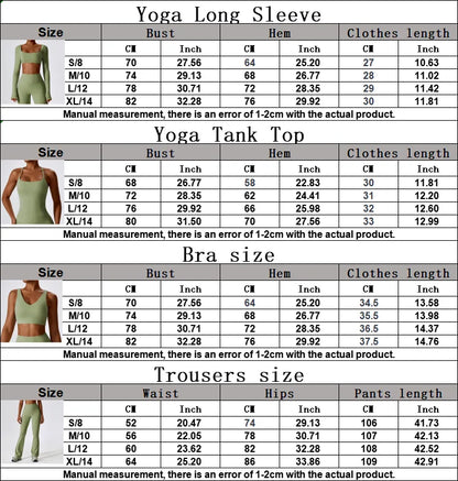 2PCS Seamless Women’s Yoga Set – Long Sleeve Crop Top & Leggings Workout Outfit, Athletic Gym Sportswear