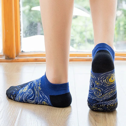 Combed Cotton Ankle Socks for Men & Women - Funny Beer, Fruit & Food Novelty Low Cut Socks (EU 38-43)
