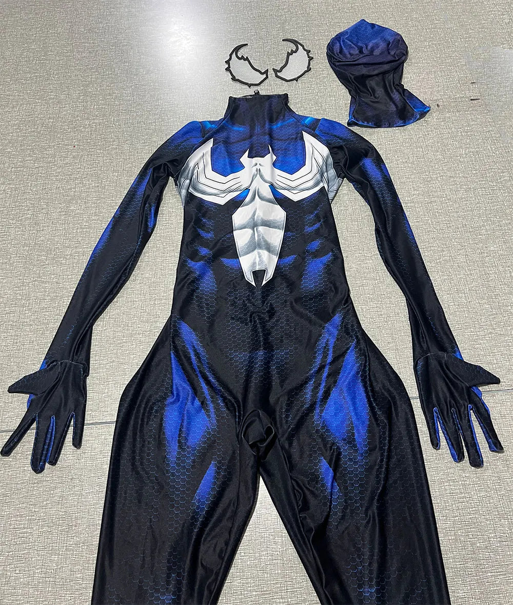 Men’s Spider-Man 2 Venom Cosplay Costume – Adult Zentai Bodysuit for Halloween & Party