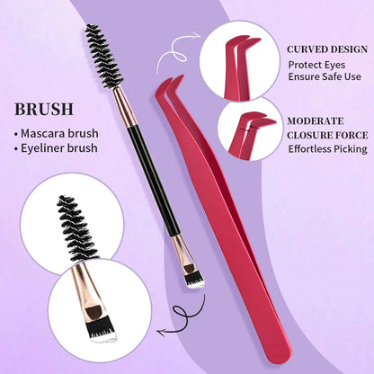 Individual False Eyelashes Mix – High-Capacity DIY Extension Lash Clusters, Multi-Style Natural Eye Makeup Tool