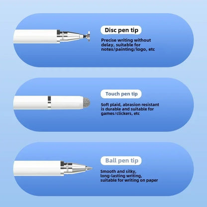 3-in-1 Magnetic Stylus Pen — Capacitive Touch Pen for iOS & Android Tablets and Smartphones, Compatible with iPad, Samsung, Xiaomi & Huawei, Drawing & Writing Tool