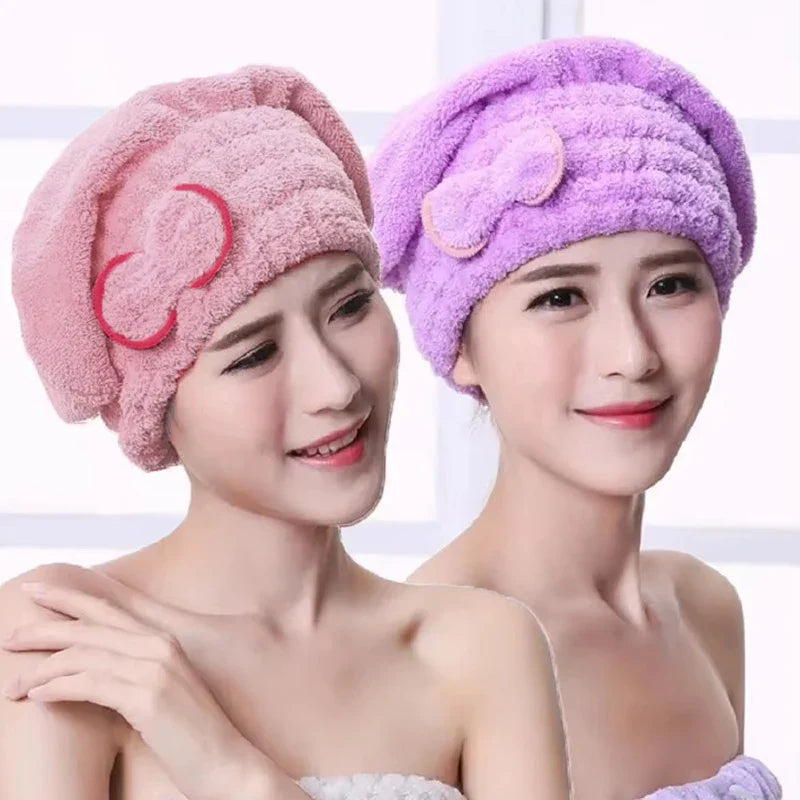 Microfibre Quick-Dry Hair Towel Wrap – Bowknot Bath Cap Bonnet for Women, Designer Bathroom Accessory