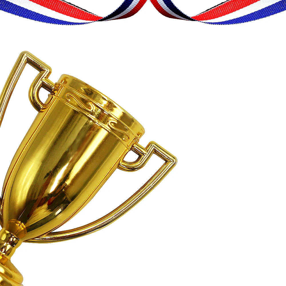 6/12PCS Gold Plastic Trophy Prizes – Kids Birthday Party Favors, Kindergarten Rewards, Pinata & Easter Party Fillers