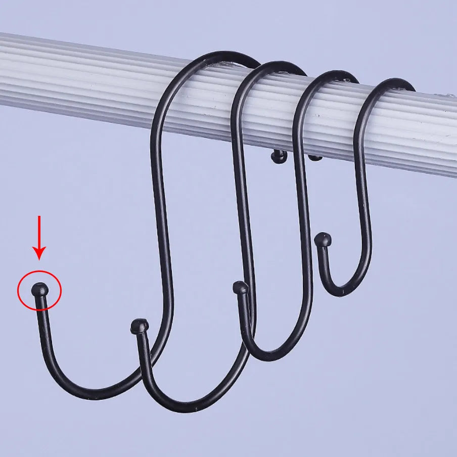 10/50pcs Metal S-Shape Hooks – Multi-Function Hangers for Kitchen, Bathroom, Bedroom, Clothes, Bags & Plants