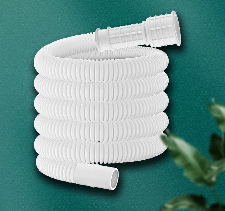 1–4M White Drain Hose Pipe — Extension Tube for Air Conditioner, Washing Machine & Kitchen Faucet