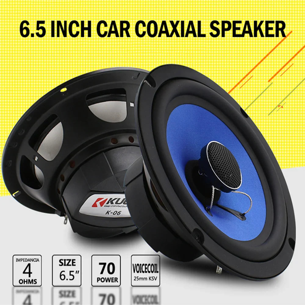 6.5 Inch Car HIFI Coaxial Speakers – Full Range Frequency, Auto Audio Stereo for Universal Car Audio Systems