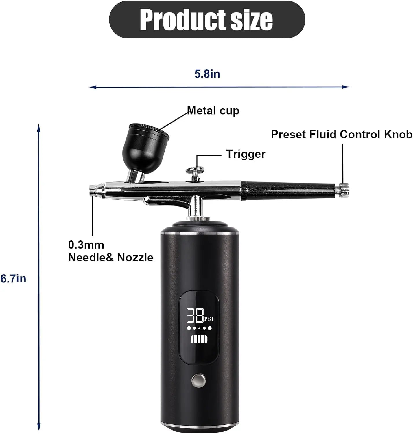 Portable Air Brush with Compressor – Airbrush Pen for Cake Decorating, Crafts & Art Painting