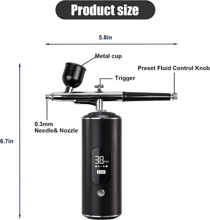 Portable Air Brush with Compressor – Airbrush Pen for Cake Decorating, Crafts & Art Painting