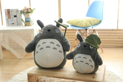 Cartoon Laugh Heartily Totoro Plush Toy — Stuffed Anime Movie Totoro, Lotus Leaf Pillow Plushie, Japanese-Style Doll Gift