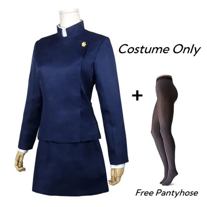 Jujutsu Kaisen Maki Zenin Cosplay Costume — Glasses, Wig, Top & Skirt Full Set for Halloween, Women & Men Uniform