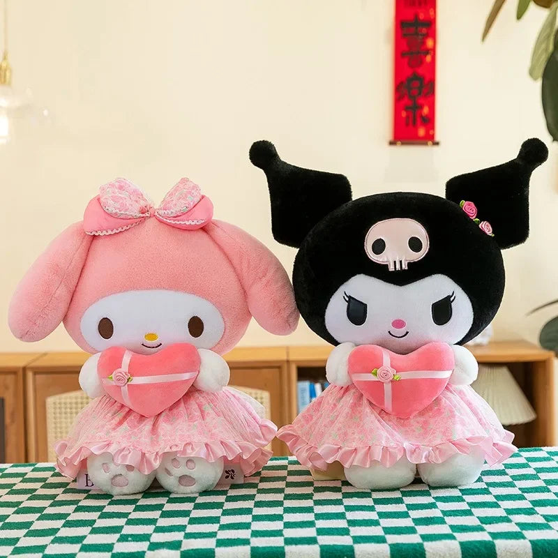 Sanrio Kuromi Plush Toy – 30cm Cinnamoroll & Melody Stuffed Doll, Soft & Comfortable, Valentine's Day & Birthday Gift