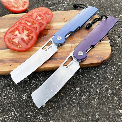 SHOOZIZ XUN120 XUN119 Folding Knife - D2 Steel Flax Handle Outdoor Camping EDC Pocket Tool