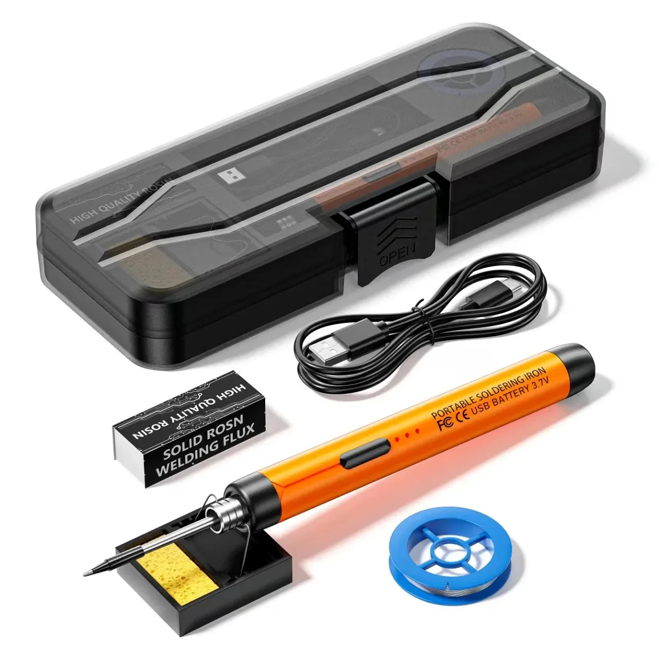 USB Wireless Digital Soldering Iron Kit – Cordless Electric Pen with Adjustable 300–450℃ Temperature