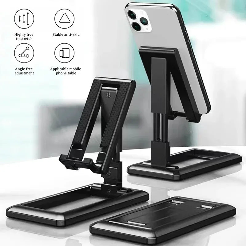 Foldable Tablet & Mobile Phone Desktop Stand – Adjustable Holder for iPad, iPhone, Samsung, Desk Bracket & Smartphone Stand