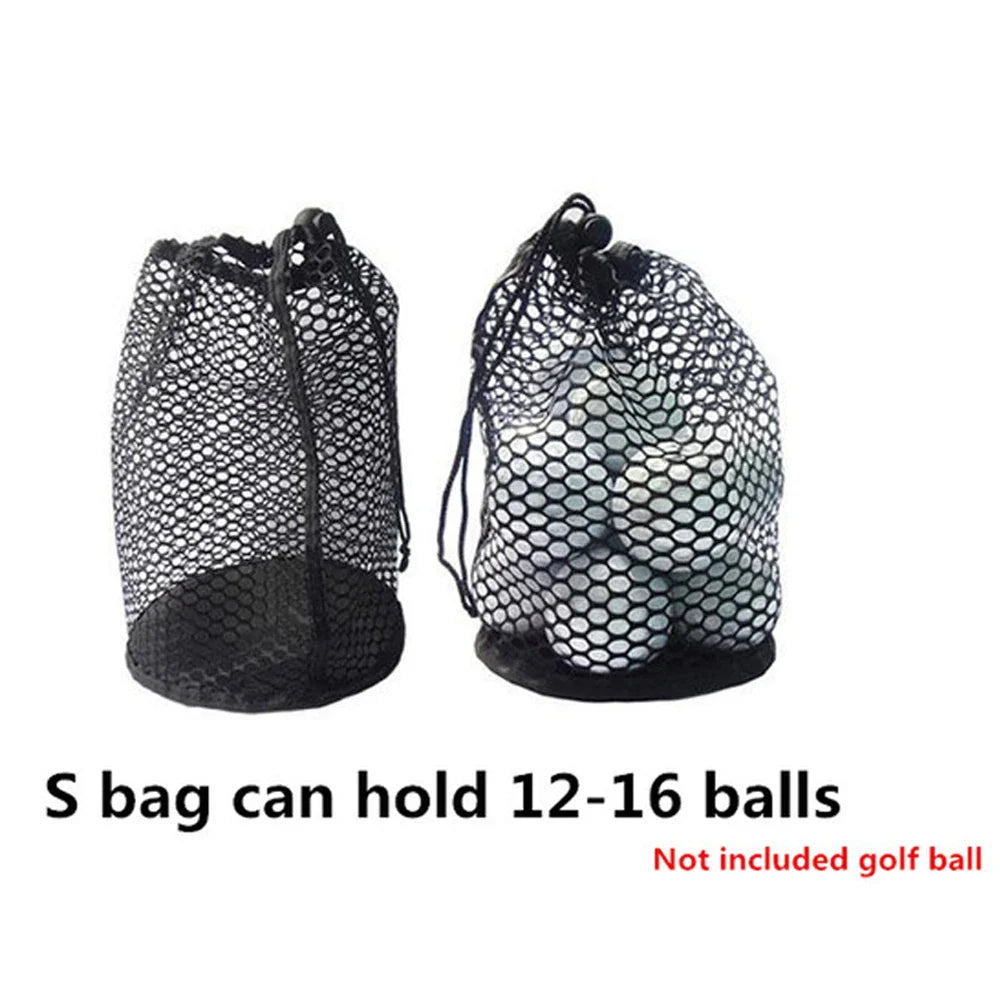 Lightweight Sports Mesh Golf Ball Carrying Bag – Nylon Drawstring Storage Pouch for 16/32/56 Balls, Durable Golf Practice and Training Ball Bag