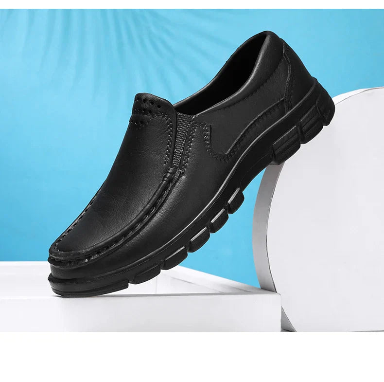 Chef Shoes for Men – Anti-Slip, Oil-Resistant Leather Work Shoes, Plus Size Business Casual with Soft Sole & Comfort