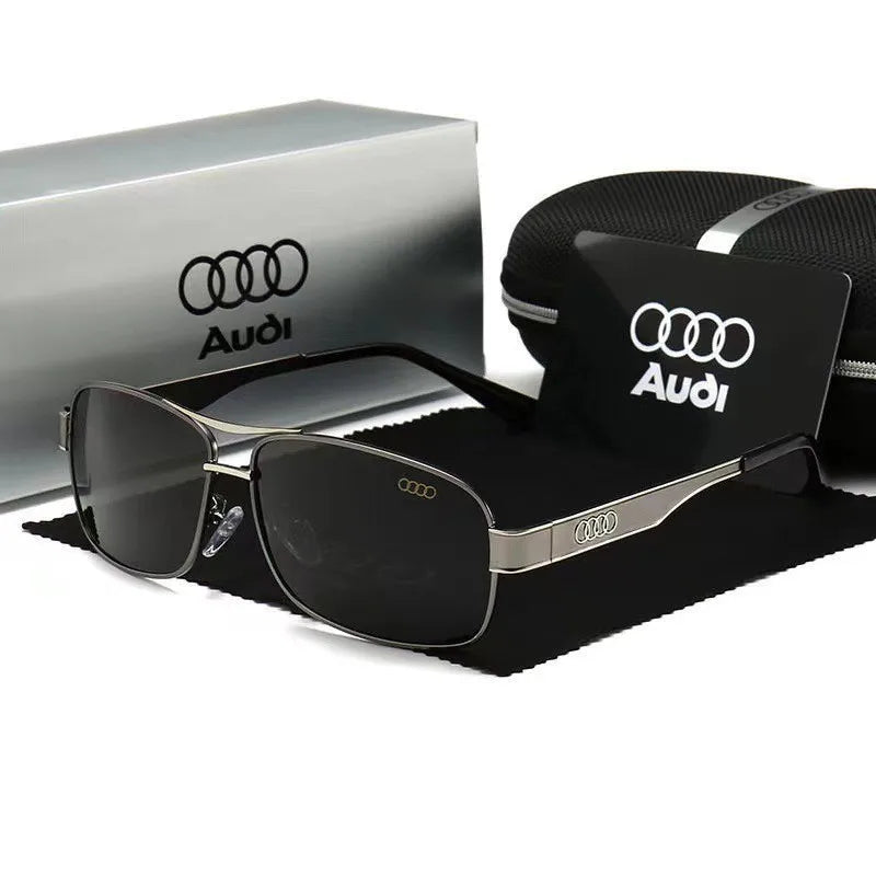 Audi UV400 Polarized Rectangle Sunglasses – Anti-Glare Driving & Motorcycle Glasses for Men & Women (Cycling, Model 553)