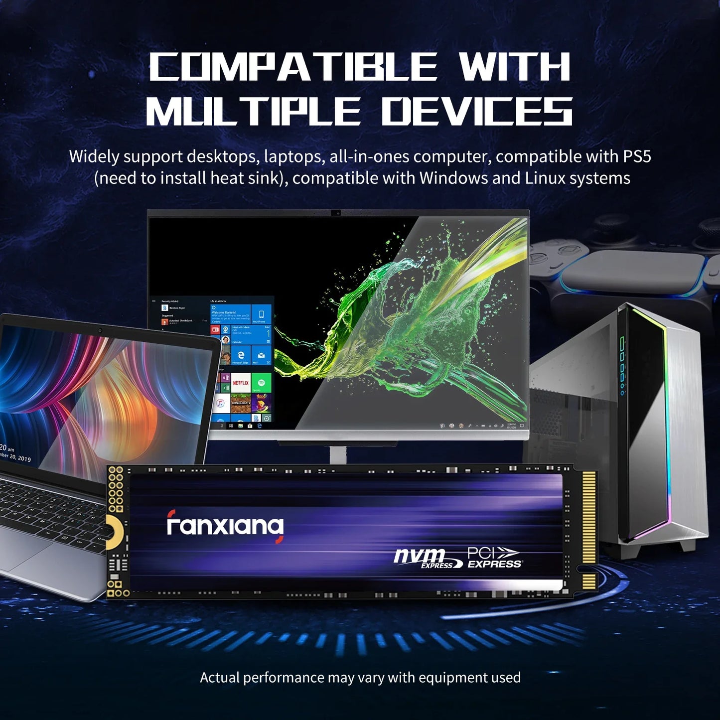 Fanxiang S500Pro/S880 M.2 SSD – 3500MB/s & 7300MB/s PCIe 3.0/4.0 NVMe Internal Solid State Drive (512GB, 1TB, 2TB, 4TB) for Laptop & PC