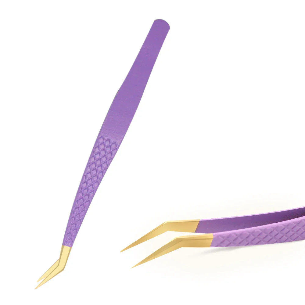 AILEISHI Eyelash Tweezers — Stainless Steel High Precision Anti-Static Extension Tool