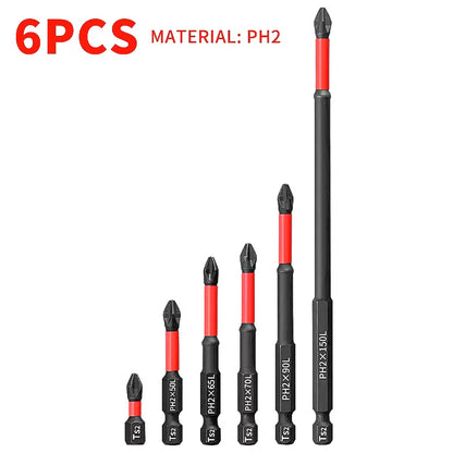 5/12 Pcs Magnetic Screwdriver Bit Set – Non-Slip Shockproof Phillips Impact & Hex Shank Alloy Steel Bits for Power Tools