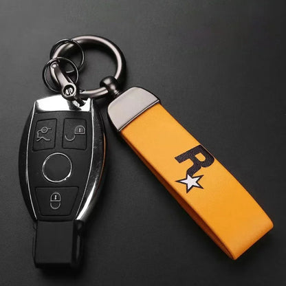 Durable Yellow Multi-Pendant Key Holder Strap – Nylon Webbing Game Keychain, Key Ring & Keyfob