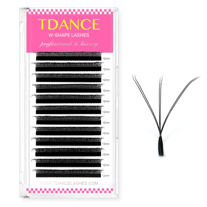 TDANCE 3D–6D Premade Fan Eyelash Extensions – W Style Faux Mink Soft Bloom Automatic Flowering Volume Lashes for Natural Salon-Quality Look