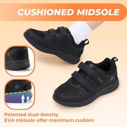 FitVille Women’s Diabetic Walking Shoes – Wide Width Lightweight Adjustable Strap Breathable Mesh Comfort Sneakers