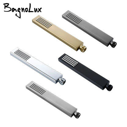 Square Handheld Shower — High-Pressure Brass Hand Shower for Bathroom