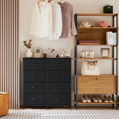 4-Layer Fabric Living Room Cabinets – Steel Frame Wardrobe Closet for Clothes Storage