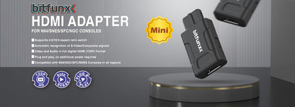 Bitfunx GC Video HDMI Adapter – Digital AV to HDMI Converter for Nintendo GameCube NGC DOL-001 Console