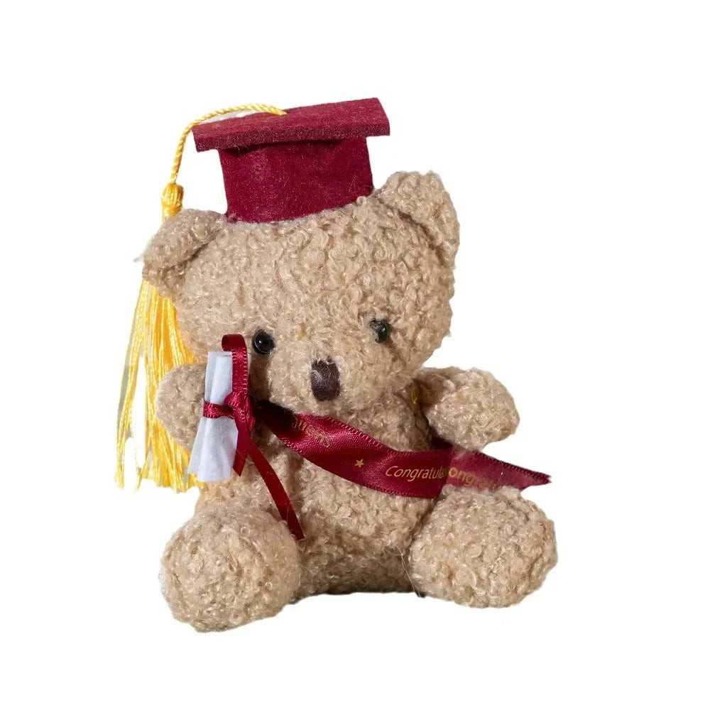 Doctor Teddy Bear Plush Toy – Small Sitting Doctor Bear Doll Pendant for Kids, Students & Graduation Gifts