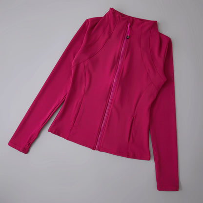 New Yoga Wear Ladies Coat – High Elastic Loose Fitness Top, Long Sleeve Stand-Up Collar for Exercise