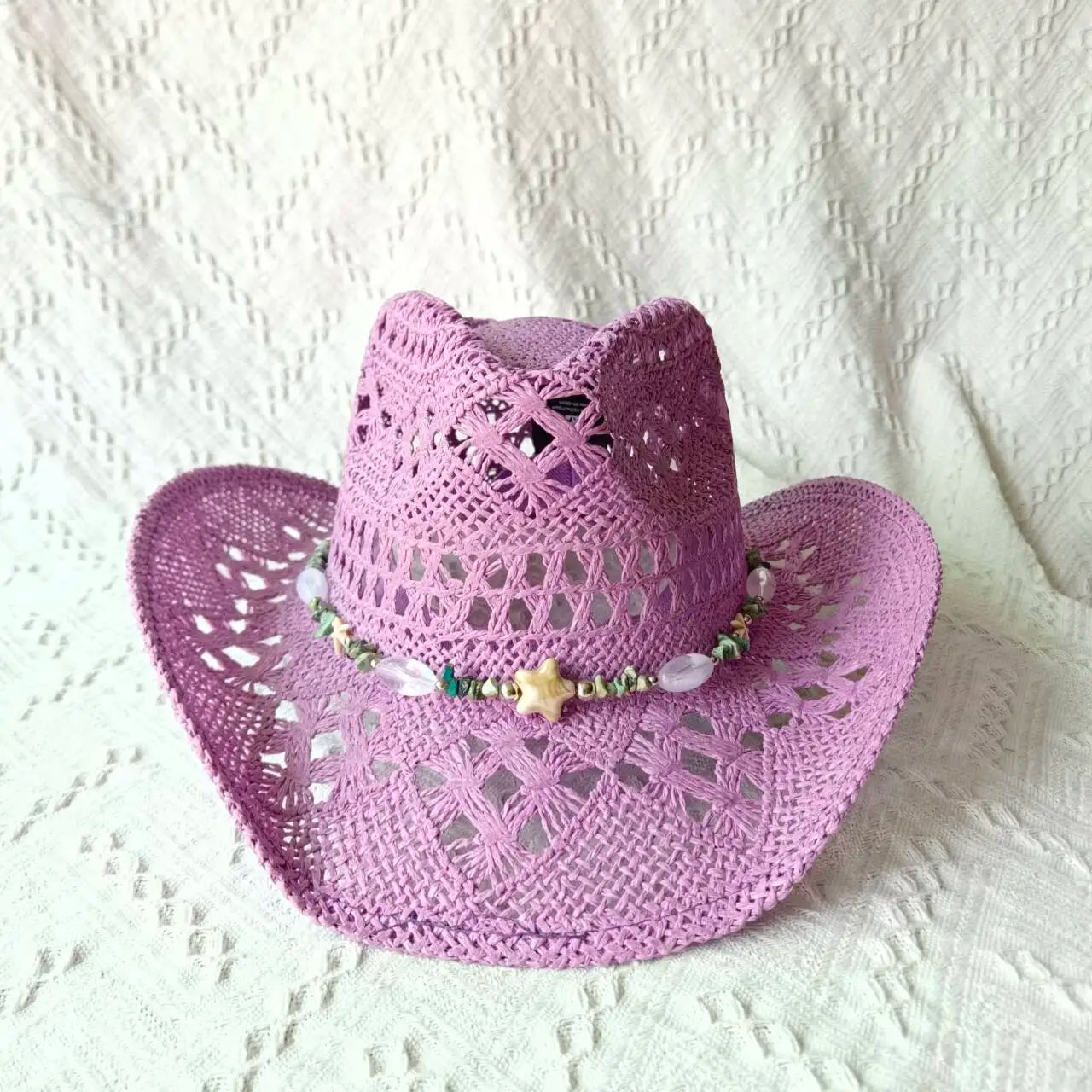 Melesh Western Women's Mint Green Cowboy Hat – Straw, Wide Brim, Plasticity Strong for Sunshine & Beach Wear