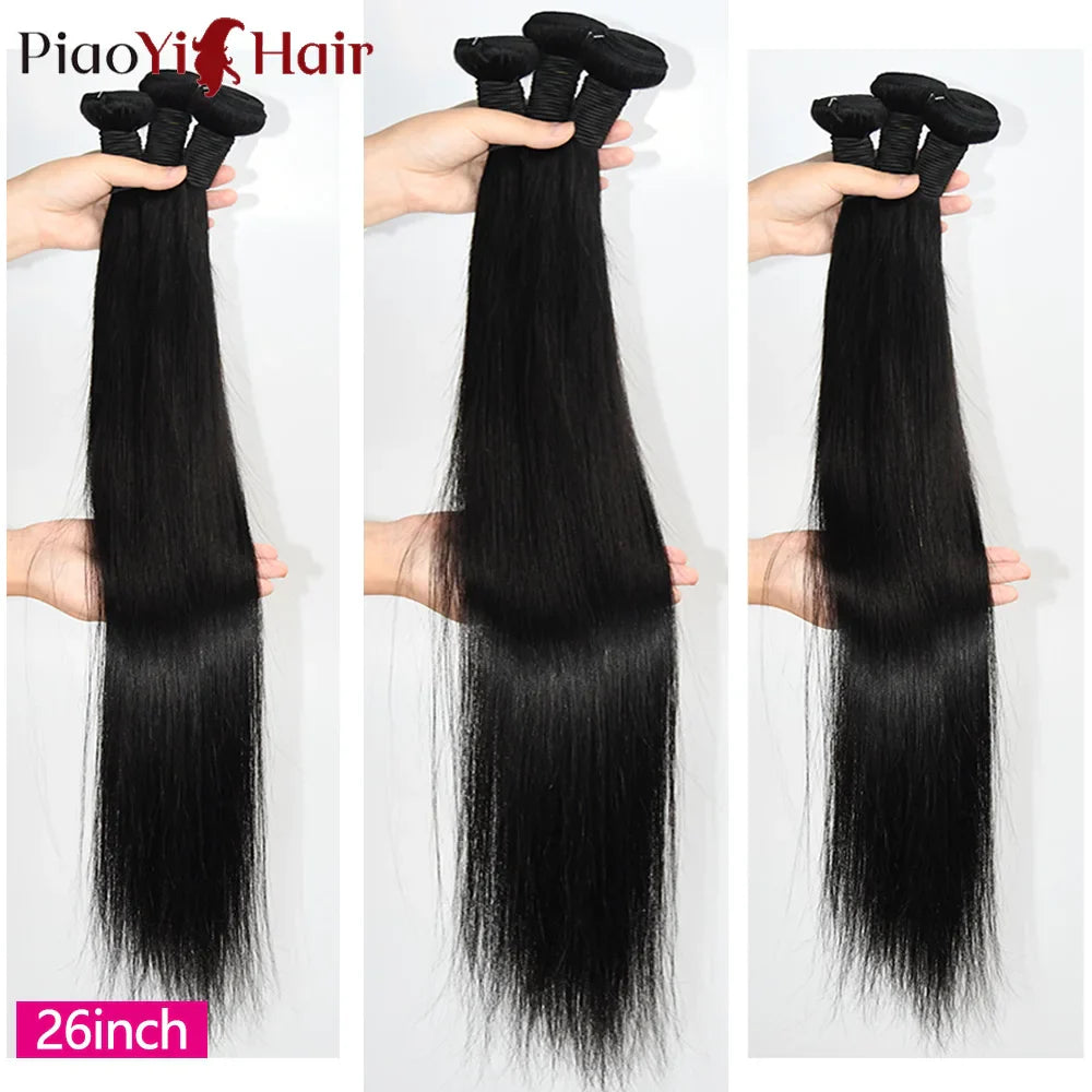 26-40 Inch Straight Human Hair Bundles – Thick Indian Raw Hair, Top Quality Extensions for Women