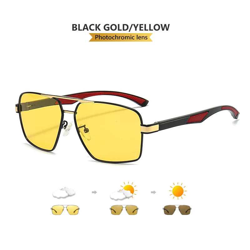 LIOUMO Photochromic Polarized Sunglasses – UV400 Night Vision Driving Glasses for Men & Women