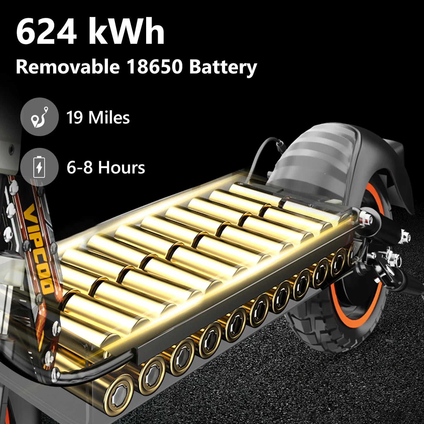 VIPCOO VS1 Electric Scooter – 700W Motor, 48V 13AH Battery, Portable Folding with 10” Off-Road Air Tires