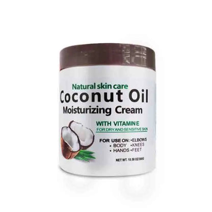 Organic Cold-Pressed Coconut Oil - 300g Natural Moisturizing Cream for Dry Skin, Hair Care & Body Massage