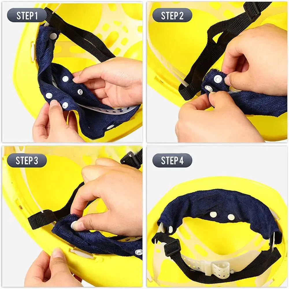 6PCS Outdoor Safety Helmet Lining Pads – Soft Snap-On Sweat Bands for Hard Hats | Summer Workplace Accessories