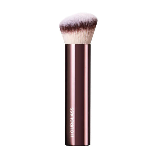 Angled Foundation Makeup Brush — High-Quality Powder Brush with Metal Handle and Aluminum Tube