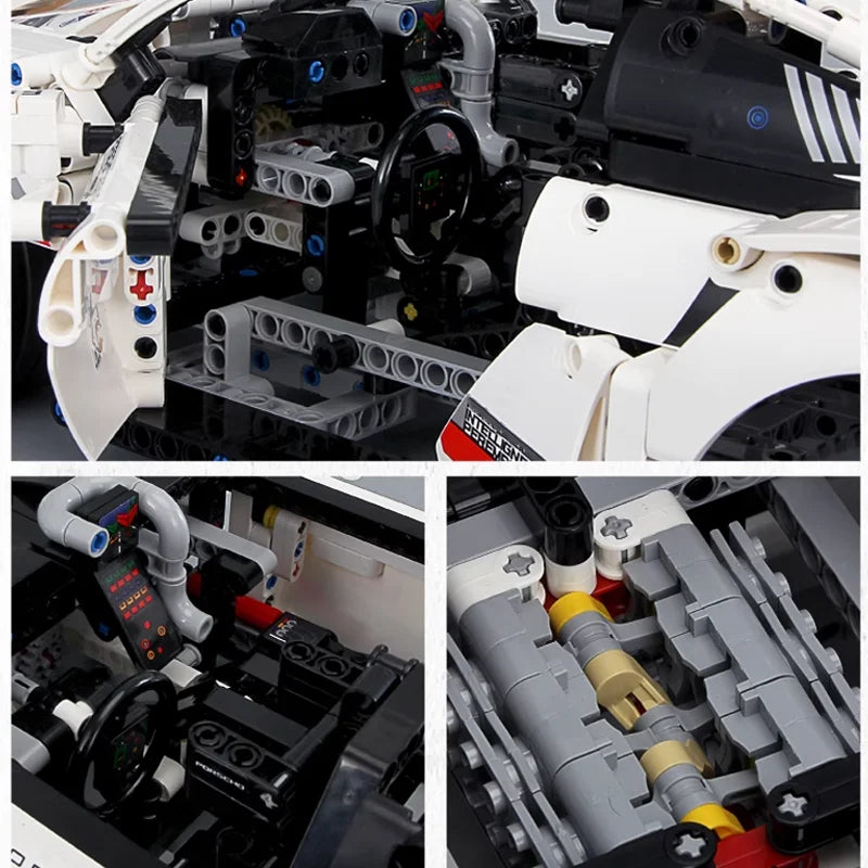 1580PCS RC Car Building Set – 1:10 Technical Racing Car with Motor & LED Lights, Adult Toy Gift