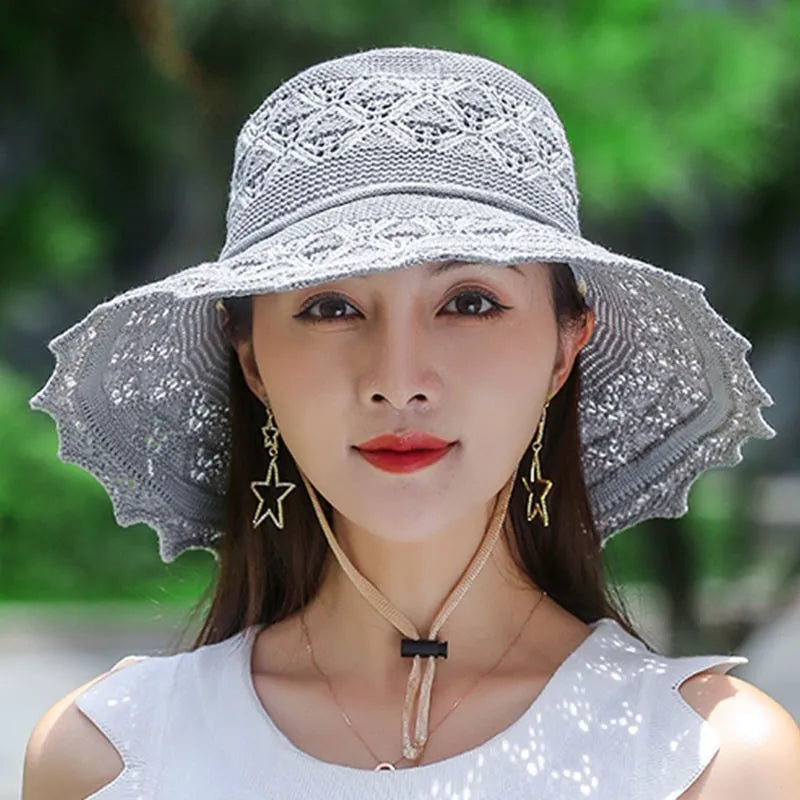 Children’s Summer Foldable Sun Hat – Korean Style Large Brim Hat with Sun Protection for Vacation and Outdoor Use