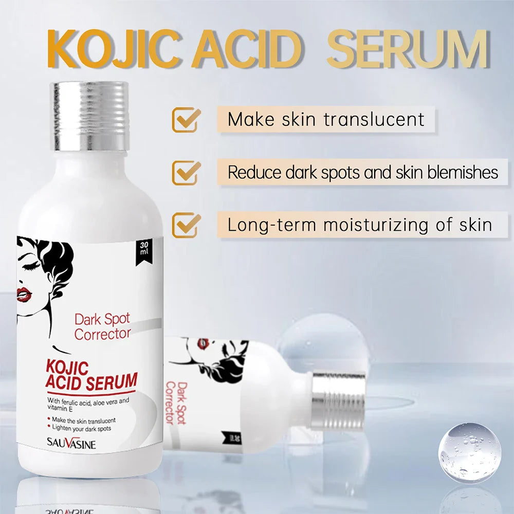 Kojic Acid Serum 30ml – Strong Brightening & Whitening Cream for Dark Spots, Fine Lines, Anti-Aging Skin Care