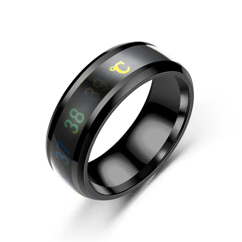Smart Stainless Steel Mood Ring – Temperature Sensitive Couple Ring, Waterproof Intelligent Color Changing Jewelry Accessories