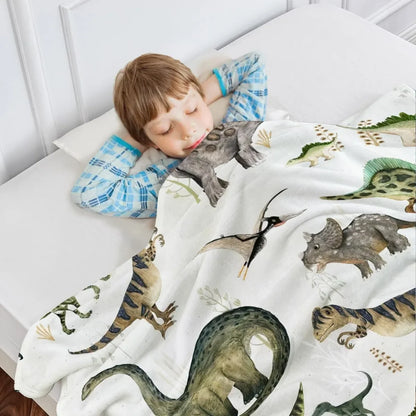 Dinosaur Blanket for Kids & Teens – Soft Cozy Fleece Throw for Boys and Girls